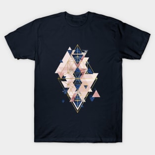 Blush Pink and Navy Geometric T-Shirt